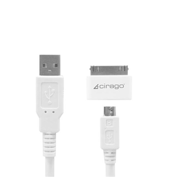 Cirago International CIRAGO IMA1000 Cable;USB Sync-Charge Cable Kit; USB to micro;micro-USB to 30-pin dock connector IMA1000